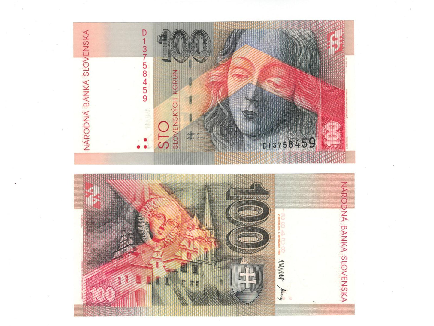 1993 100 korún slovenských Séria D UNC