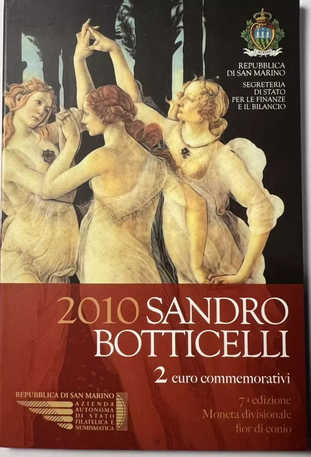 2010 San Marino 2 eurá Sandro Botticelli nádherná minca.