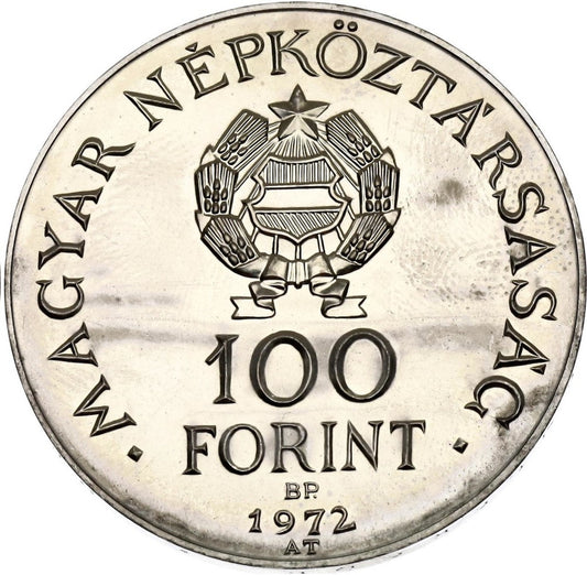 1972 100 FORINT 100 výročie spojejenia Budy a Pešty v Budapešt