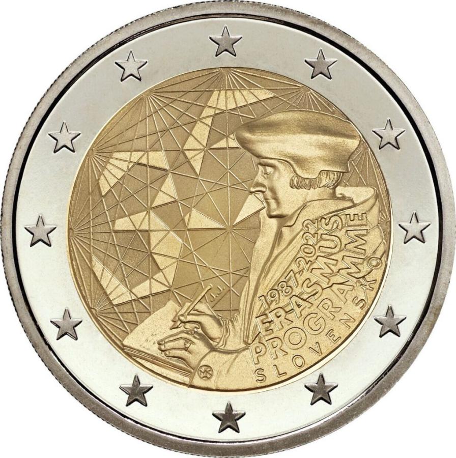 2022 Slovensko 2 euro-35. výročie programu Erasmus UNC