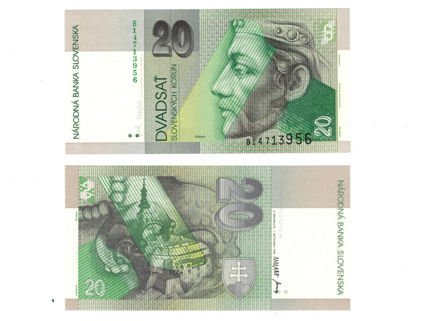 20 korún Slovenských 1993 Séria B UNC