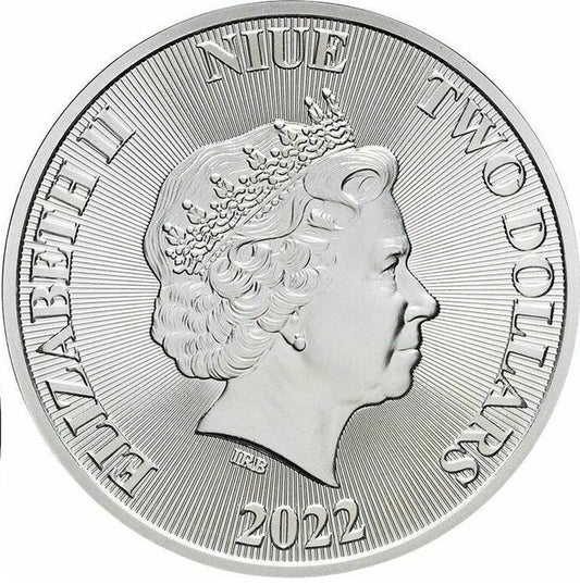 2022 2 Dollars Niue BU 1 Oz Ag Tree of Life