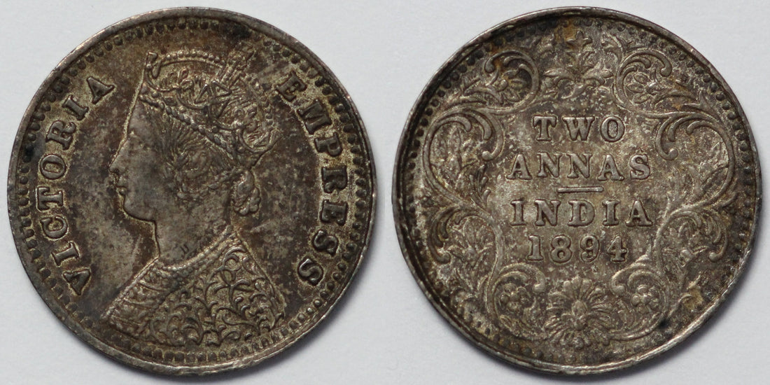1862 British India 2 Annas: Koloniálny strieborný poklad z Indie