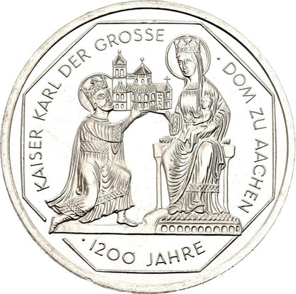 2000 Nemecko strieborná 10 marka. Výročie stavby domu v Achenne