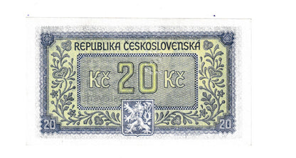 1945 20 kčs Borovský séria LF Stav N perforácia S