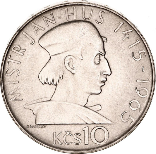 1965 10 Kčs - Ján Hus - 550. výročie upálenia