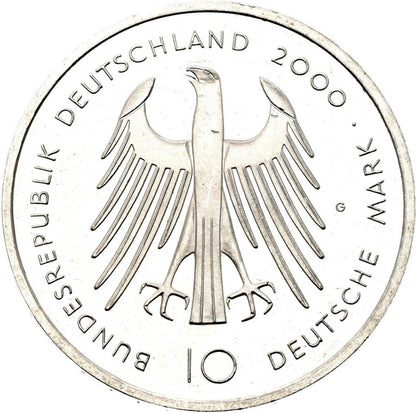 2000 Nemecko strieborná 10 marka. Výročie stavby domu v Achenne
