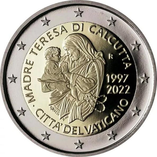 2022 Vatikán 2 euro Matka Tereza