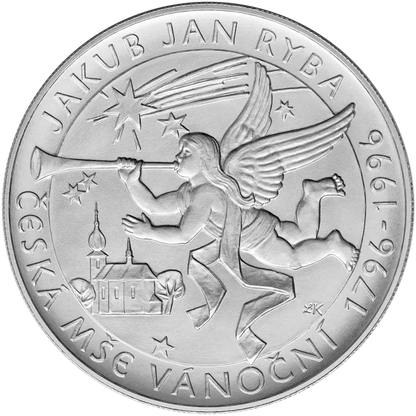 1996 Pamätná strieborná minca. 200 kč. 200. výročie Českej omše vianočnej Jakuba Jana Ryby
