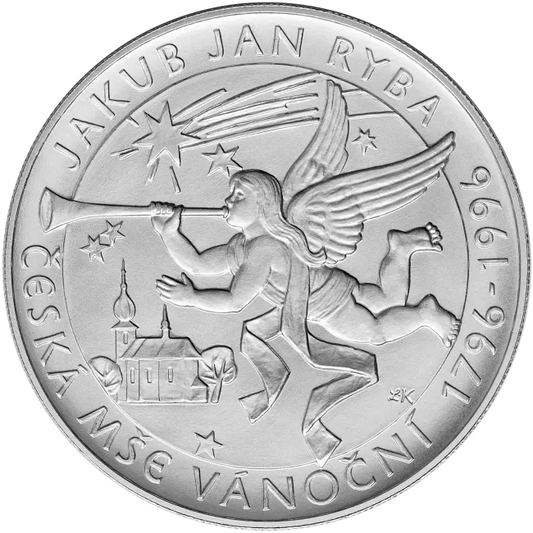 1996 Pamätná strieborná minca. 200 kč. 200. výročie Českej omše vianočnej Jakuba Jana Ryby