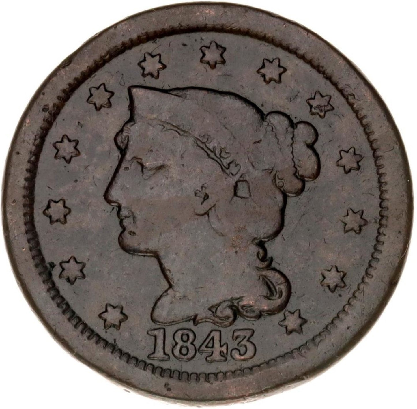 1 Cent Usa z roku 1843. LIBERTY HEAD !