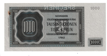 1942 1000 kčs Specimen Ba UNC