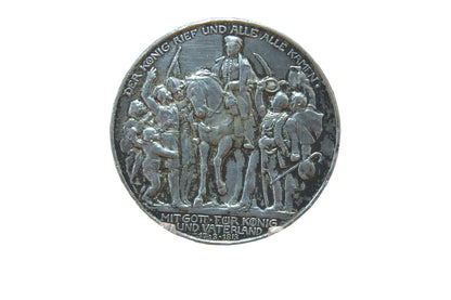 1913 3Prusko 3 marka výročná Kráľ zavolal GOTT MIT UNS
