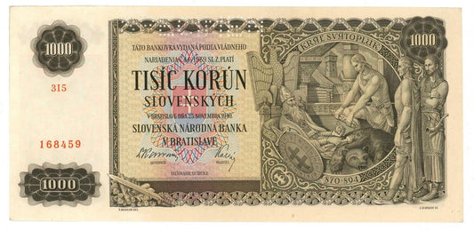 1940 1000 korun Slovenský štát séria 3i5 SPECIMEN