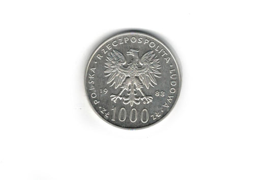 Strieborná minca Ján Pavol II. 1000 zloty Ag. Proof 1983
