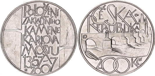 2007 200 Kč - 650. výročí položení základního kamene Karlova mostu