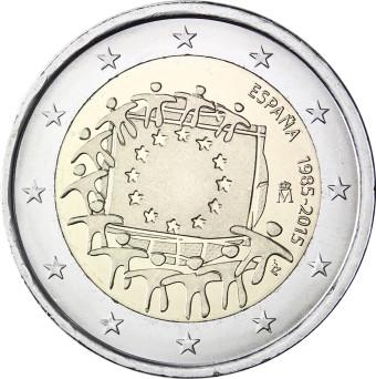 2015 2 EURO Španielsko - EU vlajka