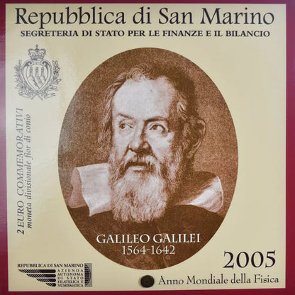 2005 San Maríno 2 euro Svetový rok fyziky