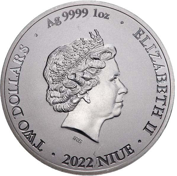 2022 2 Dollars Niue BU 1 Oz Ag Bitcoin