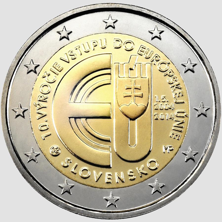 2014 Slovensko 2 euro- 10. výročie vstupu Slovenskej republiky do Európskej únie UNC
