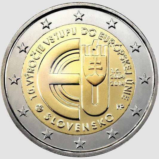 2014 Slovensko 2 euro- 10. výročie vstupu Slovenskej republiky do Európskej únie UNC