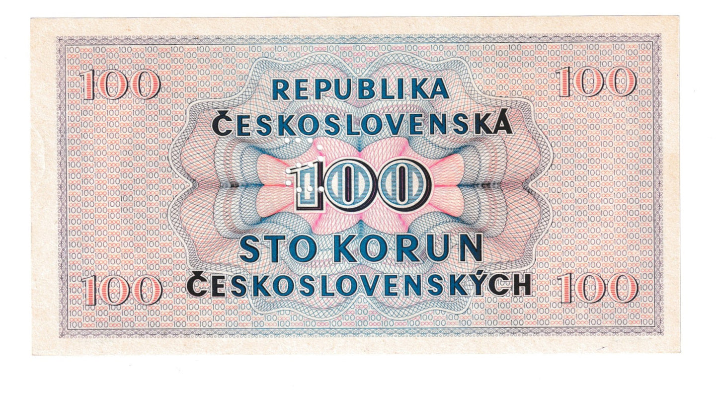 1945 100 kčs séria C32 perforácia S Aunc