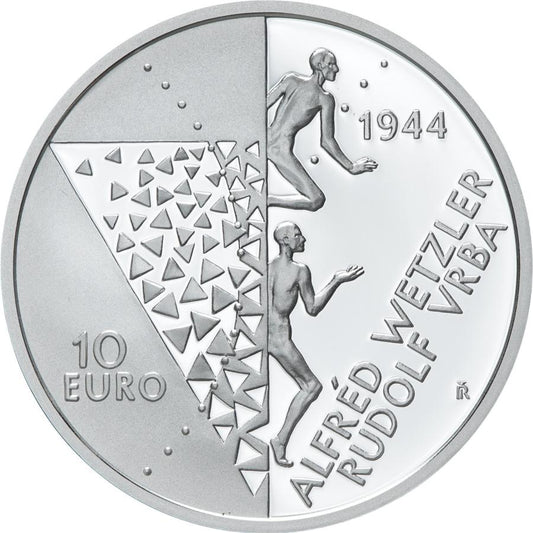 2024 Strieborná minca 10€ Podanie správy o nacistických vyhladzovacích táboroch