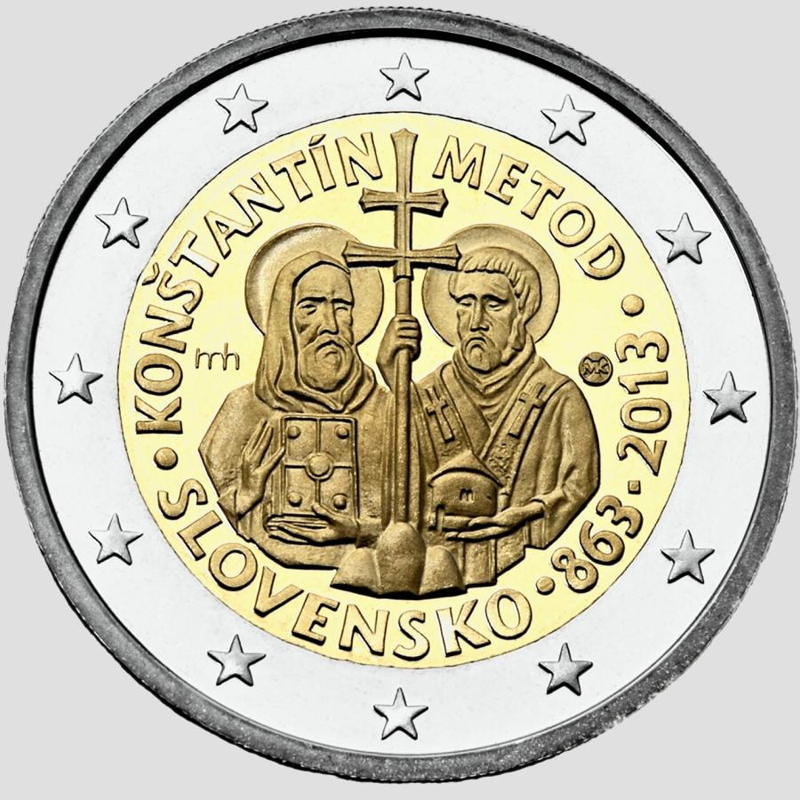 Slovensko 2 euro 2013 Konštantín a Metod Karta