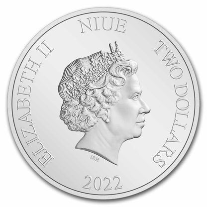 2022 2 Dollars Niue BU 1 Oz Ag The Flash