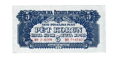 1944 5 Kčš séria Ht stav Aunc