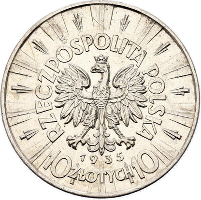 1935 10 zloty Josef Pilsudski Waršava