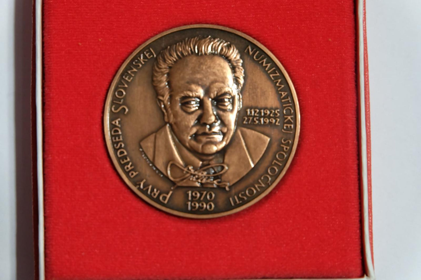 MEDAILA - 1995 25 Výročie vzniku Slovenskej numizmatickej spoločnosti