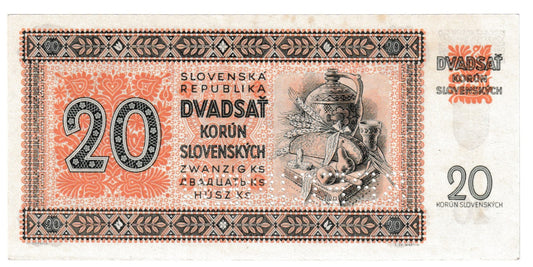1942 20 korún Hollý Vj Specimen AUnc