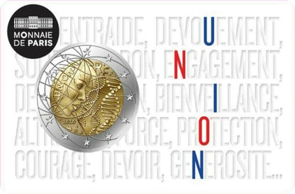 2020 Francúzsko  2 eurá karta Lekársky výskum